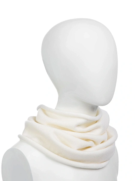 Теплый снуд из шерсти мериносов, цвет белый, фото 1