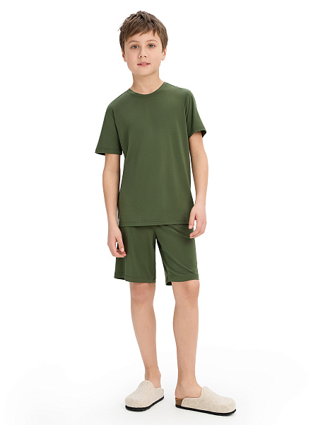 Футболка Bamboo для мальчика, цвет олива, фото 4
