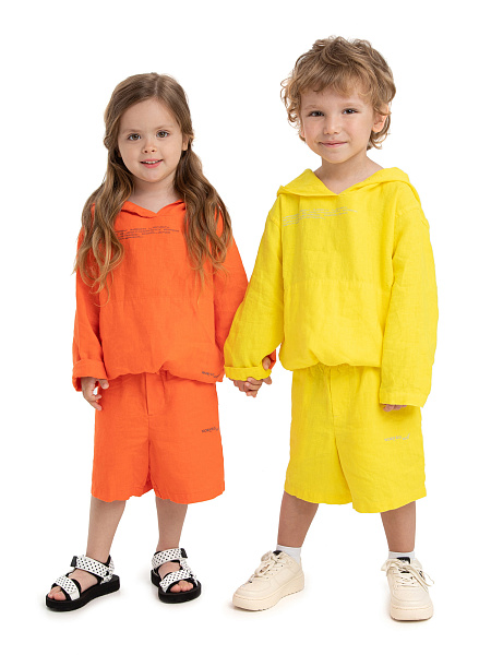 Худи из 100% льна для мальчиков, цвет желтый, фото 5