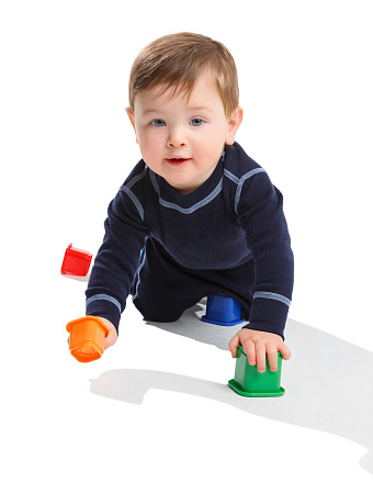 Термофутболка детская с длинным рукавом серии SOFT, цвет синий, фото 1