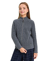 Кардиган из 100% шерсти мериноса на молнии для девочек-подростков Графитовый