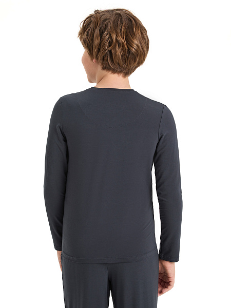 Лонгслив Bamboo для мальчика-подростка, цвет темно-серый, фото 2