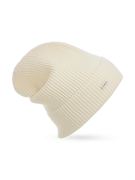 Шапка из шерсти с отворотом, цвет белый, фото 3
