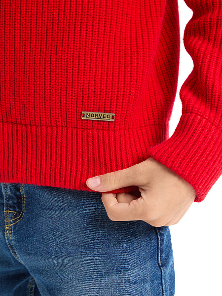 Кардиган шерстяной на молнии для мальчиков-подростков, цвет красный, фото 4