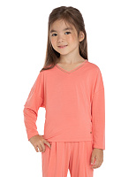 Лонгслив Bamboo для девочки Коралловый
