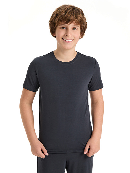 Футболка серии Bamboo для мальчика-подростка, цвет темно-серый, фото 1