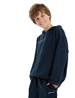 Худи из 100% льна для мальчиков-подростков Темно-синий