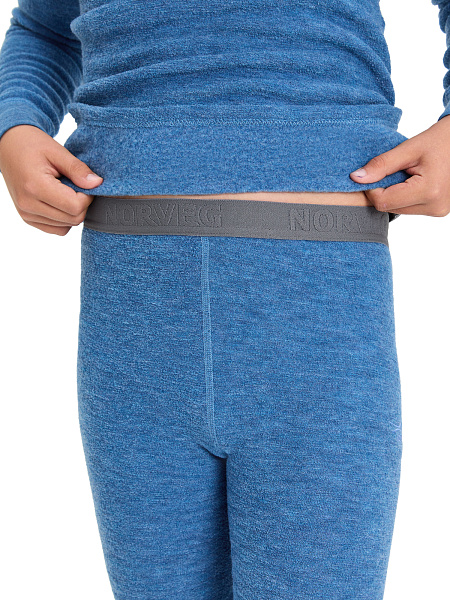 Термобелье кальсоны для мальчиков-подростков серии "-60°C", цвет джинс меланж, фото 3