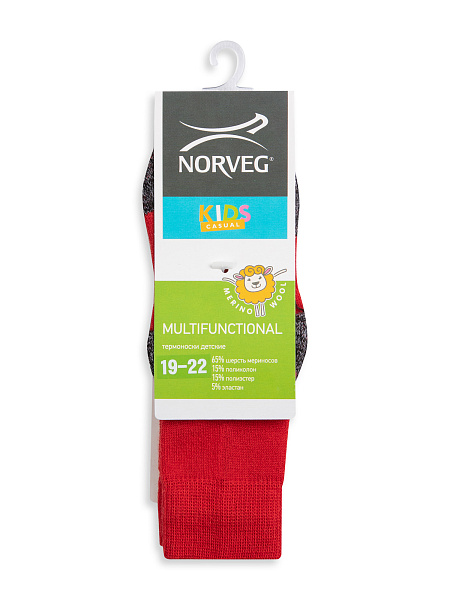 Термоноски детские серии MULTIFUNCTIONAL, цвет серо-красный, фото 5