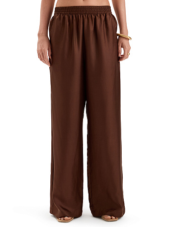 Брюки SILK женские прямые, цвет шоколад, фото 1