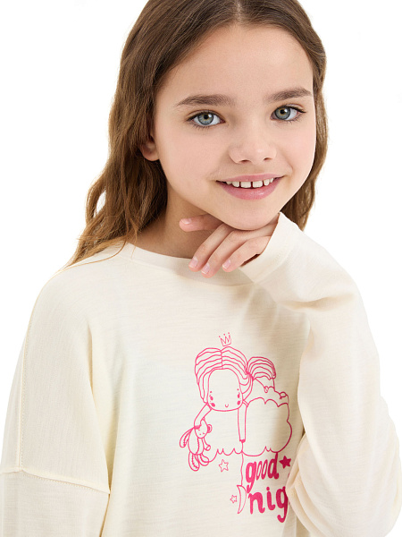 Пижама для девочки-подростка из шерсти мериносов, цвет розовый, фото 4