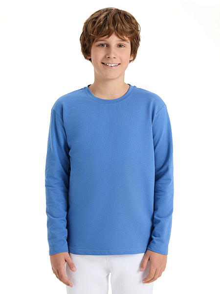 Лонгслив для подростков ORGANOMICA Cotton, цвет джинс, фото 1