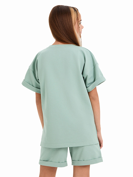 Футболка для девочки ORGANOMICA Cotton, цвет ментол, фото 3