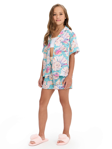 Комплект для девочки SILK (жакет+шорты), цвет принт светлый toile de jouy, цвет принт seashells, фото 6