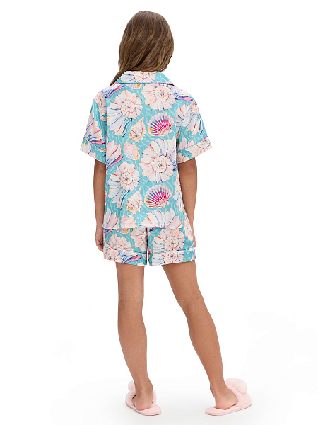 Комплект для девочки SILK (жакет+шорты), цвет принт светлый toile de jouy, цвет принт seashells, фото 2