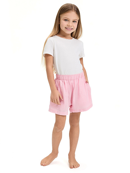 Шорты для девочки серии LINEN, цвет нежно-розовый, фото 1