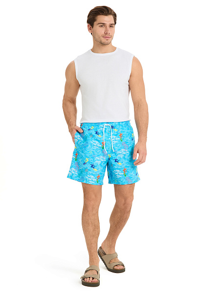 Шорты плавательные, цвет бирюзовый, фото 1