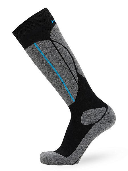 Термоноски детские ВЫСОКИЕ серии SPORT WOOL, цвет черный+серый, фото 1