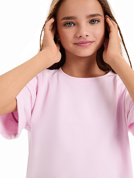 Футболка для девочки ORGANOMICA Cotton, цвет нежно-розовый, фото 4