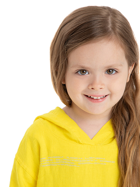 Худи из 100% льна для девочек, цвет желтый, фото 3