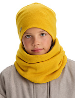 Комплект шапка и снуд из 100% шерсти мериносов для девочек Соломенный