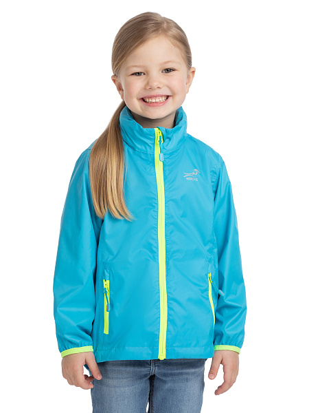 Ультралегкая куртка-ветровка для девочек из мембраны, цвет лайм неон, фото 1