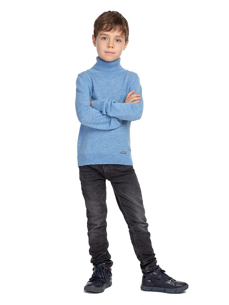 Свитер Cash Touch детский для мальчиков, цвет голубой меланж, фото 2