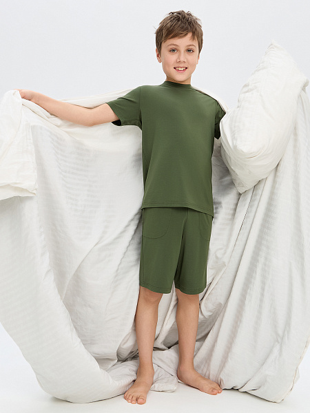 Футболка Bamboo для мальчика, цвет олива, фото 5