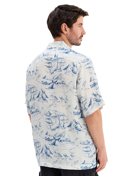 Мужская рубашка LINEN из умягченного льна, цвет паттерн arctic, фото 3