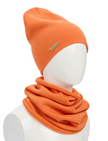 Комплект шапка и снуд из 100% шерсти мериносов для девочек Мандарин
