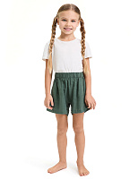 Шорты для девочки серии LINEN Олива