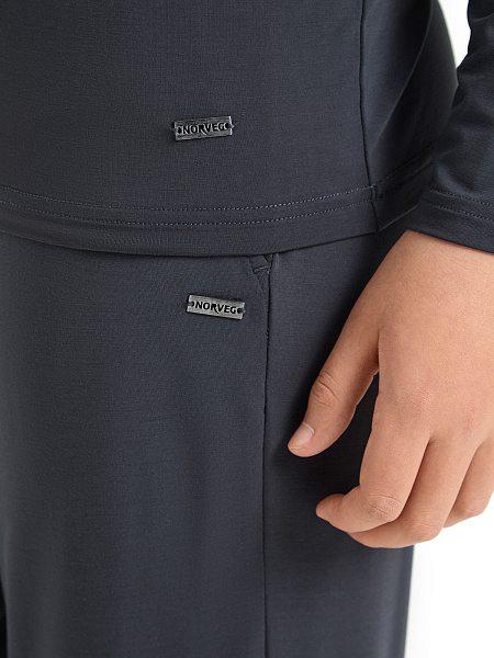 Брюки серии Bamboo для мальчика-подростка, цвет темно-серый, фото 4