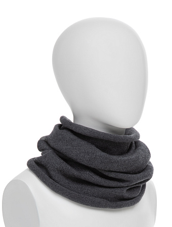 Теплый снуд из шерсти мериносов, цвет темно-серый меланж, фото 1
