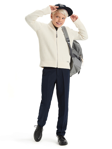 Кардиган шерстяной на молнии для мальчиков-подростков, цвет молочный, фото 2