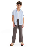 Брюки для мальчика серии LINEN Серый