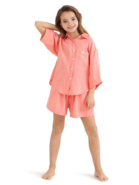 Шорты для девочки серии LINEN, цвет светло-розовый, фото 4