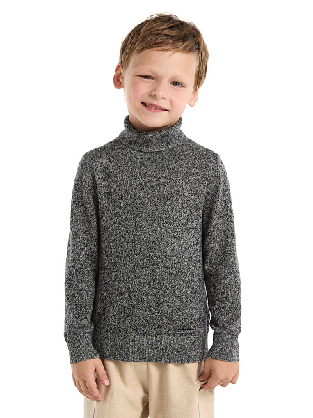 Свитер Cash Touch детский для мальчиков, цвет черно-белый меланж, фото 1