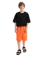 Шорты-бермуды из 100% льна для мальчиков-подростков Оранжевый