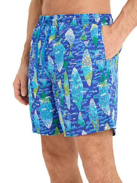 Шорты плавательные, цвет синий мультицвет, фото 5