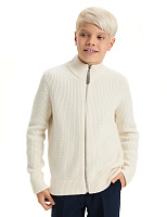Кардиган шерстяной на молнии для мальчиков-подростков Молочный