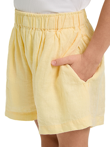 Шорты для девочки серии LINEN, цвет бледно-желтый, фото 4
