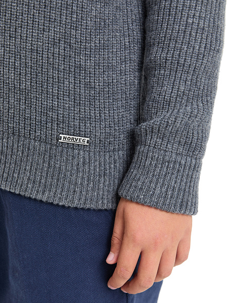 Кардиган шерстяной на молнии для мальчиков-подростков, цвет графитовый, фото 4