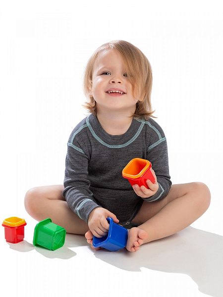 Термободи детское с длинным рукавом серии SOFT, цвет серый, фото 1