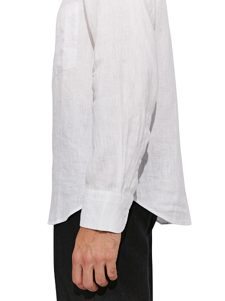 Рубашка мужская классическая 100% лен, цвет белый, фото 4