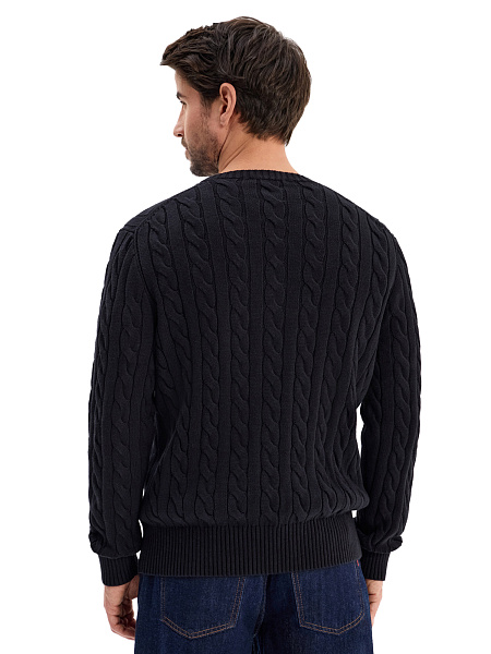 Джемпер Cotton мужской "косы", цвет черный, фото 2