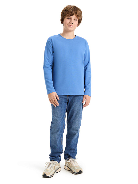Лонгслив для подростков ORGANOMICA Cotton, цвет джинс, фото 5