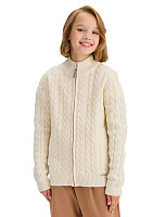 Кардиган на молнии Super Fine Merino Wool для девочек Белый