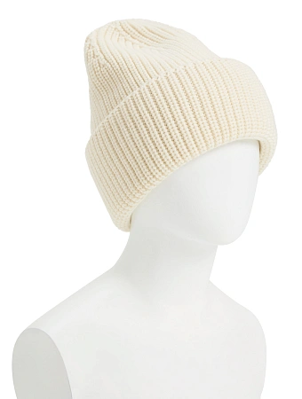 Женская шапка с отворотом из 100% шерсти, цвет белый, фото 1
