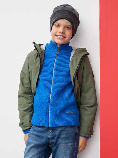 Кардиган шерстяной на молнии для мальчиков-подростков, цвет синий, фото 6