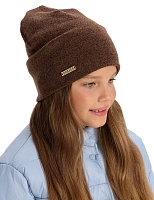 Шапка из 100% шерсти мериносов Коричневый меланж